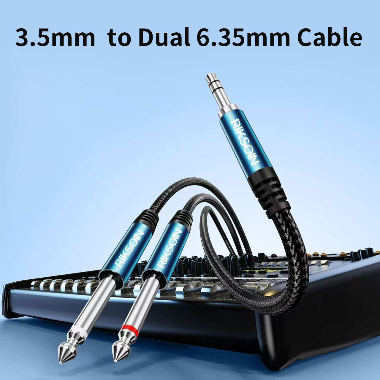 Audio Splitter Y - 3,5 mm TRS naar dubbele 6,35