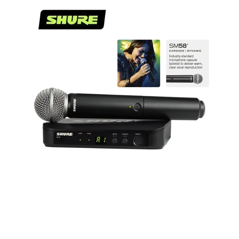 Shure Mic Mv7 - Shure BLX24 Draadloze Systeemmicrofoon voor Live